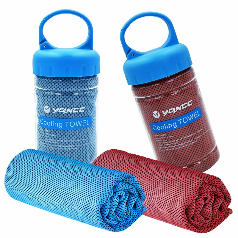 YQXCC Cooling Towel | 2 Pack 47""x12"" | Ice Cool for Neck | Soft Breathable Microfiber Chilly | for Yoga  Golf  Gym  Camping  Running  Workout & More Activities - Image 1